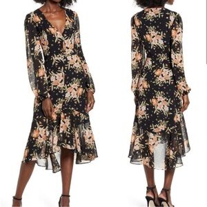 Leith Black Floral Dress
